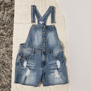 Bongo Distressed Overall Shorts L